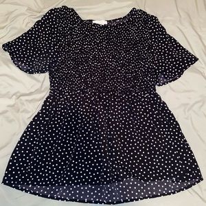 Black and White Polka dot Peplum top